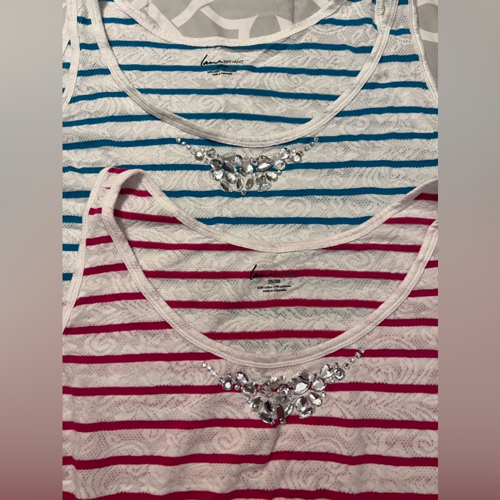 Lane Bryant tank set with embellishment, 26/28, NWOT